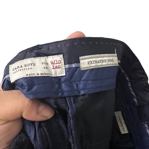 Zara Boys Navy Blue Extra Fine Merino Wool Trouser Pants Size 9/10 - Picture 6 of 7